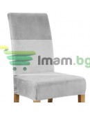 Калъф за стол универсален сив кадифе